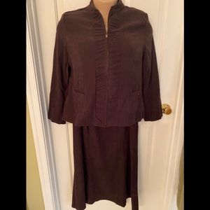 Faux suave blazer and long skirt.